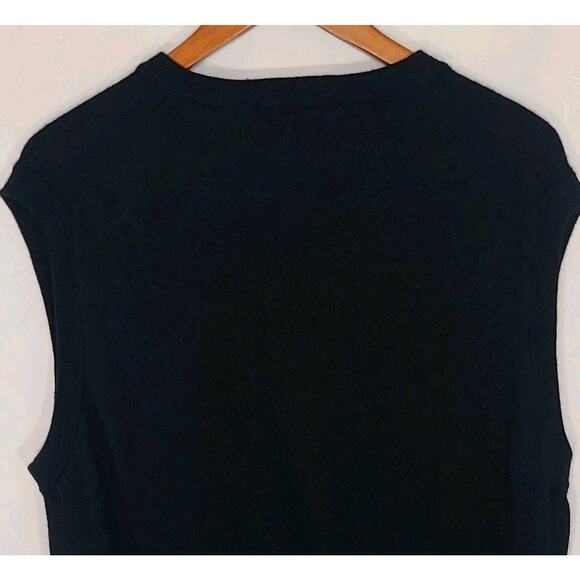 Stile Di Vita Men's V-Neck Sweater Vest 100% Merino Wool Black XL - Picture 5 of 9